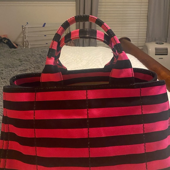 Authentic Prada Large Striped Canapa Tote - Picture 2 of 11